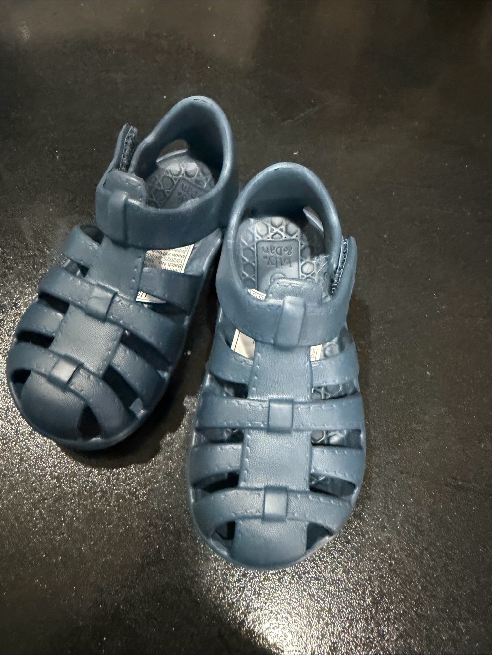 Toddler Navy Blue Closed-Toe Sandals with Hook-and-Loop Strap
